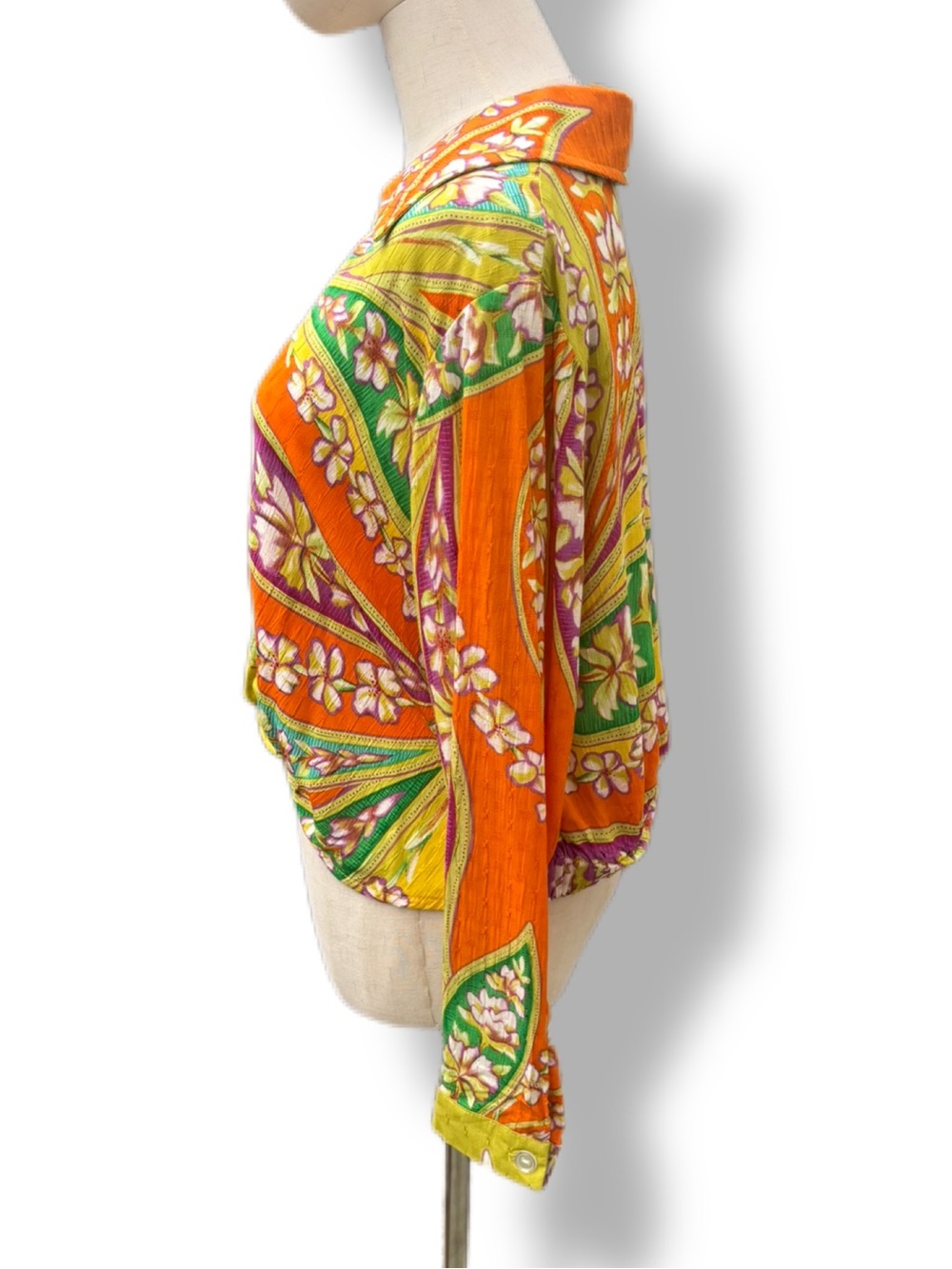 NWT Haute Hippie Floral Paisley Faux Wrap Cropped Boho Blouse - Small - Picture 4 of 8